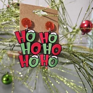 Festive 'Ho Ho Ho' Holiday Earrings